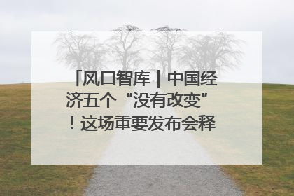 风口智库｜中国经济五个“没有改变”！这场重要发布会释放三点信号