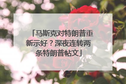 马斯克对特朗普重新示好？深夜连转两条特朗普帖文