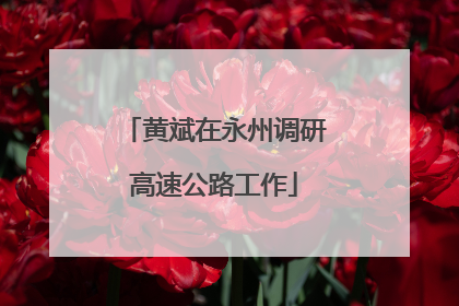 黄斌在永州调研高速公路工作