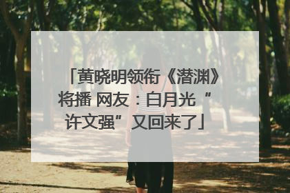 黄晓明领衔《潜渊》将播 网友：白月光“许文强”又回来了