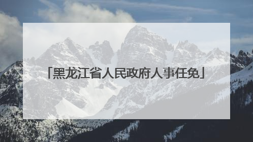 黑龙江省人民政府人事任免