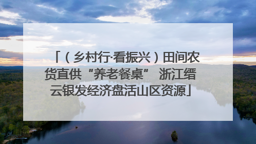 （乡村行·看振兴）田间农货直供“养老餐桌” 浙江缙云银发经济盘活山区资源