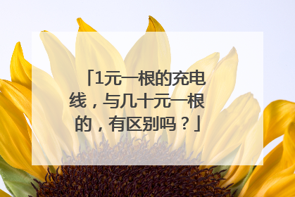 1元一根的充电线，与几十元一根的，有区别吗？