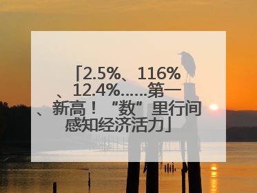 2.5%、116%、12.4%……第一、新高！“数”里行间感知经济活力