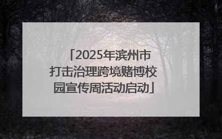 2025年滨州市打击治理跨境赌博校园宣传周活动启动