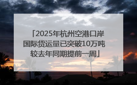 2025年杭州空港口岸国际货运量已突破10万吨 较去年同期提前一周