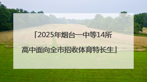 2025年烟台一中等14所高中面向全市招收体育特长生