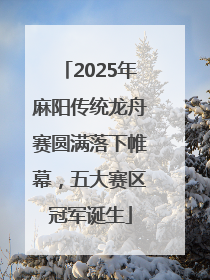 2025年麻阳传统龙舟赛圆满落下帷幕，五大赛区冠军诞生