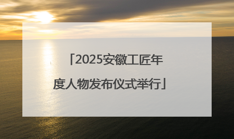 2025安徽工匠年度人物发布仪式举行