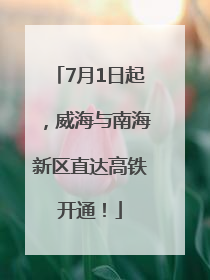7月1日起，威海与南海新区直达高铁开通！