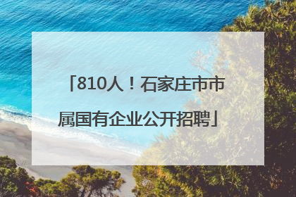 810人！石家庄市市属国有企业公开招聘